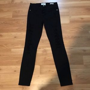 Frame Denim Distressed Black jeans